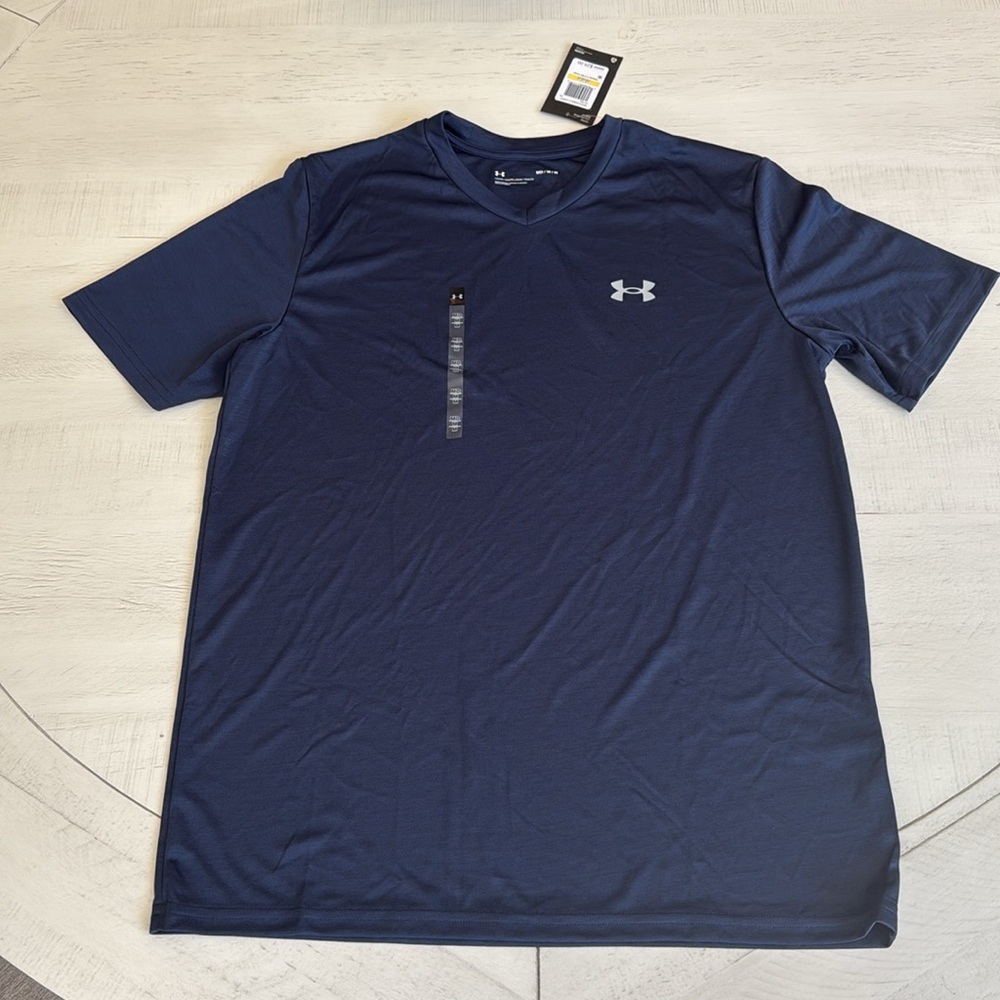 Men’s Under Armour Velocity 2.0 S/S V Neck  Performance Tee T-Shirt Loose Fit M